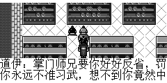 道伊：掌门师兄要你好好反省，罚你永远不准习武，想不到你竟然中到藏经阁偷学武功秘籍