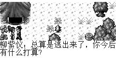 柳紫仪：总算是逃出来了，你今后有什么打算? 陆孤梵：不知道，师父不要我了，梦姐姐不见了。 柳紫仪：你不是还有我吗？ 陆孤梵：是呀，我还有你。我想先去救梦姐姐？ 柳紫仪：我也是这么想的，上次那个蒙面人有没有发现什么？ 陆孤梵：那人蒙面人身法极快，好像..很熟悉 柳紫仪：蝙蝠？ 陆孤梵：对..就是蝙蝠。 柳紫仪：我也从没听说过江湖上有人像蝙蝠的，我们去这城里打听打听吧.