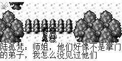陆孤梵：师姐，他们好像不是掌门的弟子，我怎么没见过他们 赵梦雪：他们是苍师叔的弟子，个个跟着苍师叔变坏了。 陆孤梵：苍师叔很坏吗？ 赵梦雪：不知道，反正我就是看着他不顺眼。 陆孤梵：噢，是这样呀.师姐，我想将这狐狸放了，感觉它和我一样都是孤儿… 赵梦雪：恩..狐狸乖，快走吧，以后千万不要让他们再捉住你了