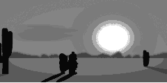 片尾：夕阳下两个人影