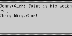 Jenny：Quchi Point is his weakness. Zheng Ming：Good!