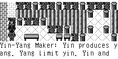 Yin-Yang Maker: Yin produces yang. Yang limit yin. Yin and yang produce and limit each other. Making equipment can't be perfect every time. But I can. If you give me a black iron of ten thousand years, an arrow of Li Guang, and 6000 yuan, I will make a supernatural arming for you. Zheng Ming：I have to think about it..