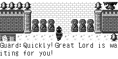 Guard：Quickly!Great Lord is waiting for you! Boss of salt organization：Please lead the way.